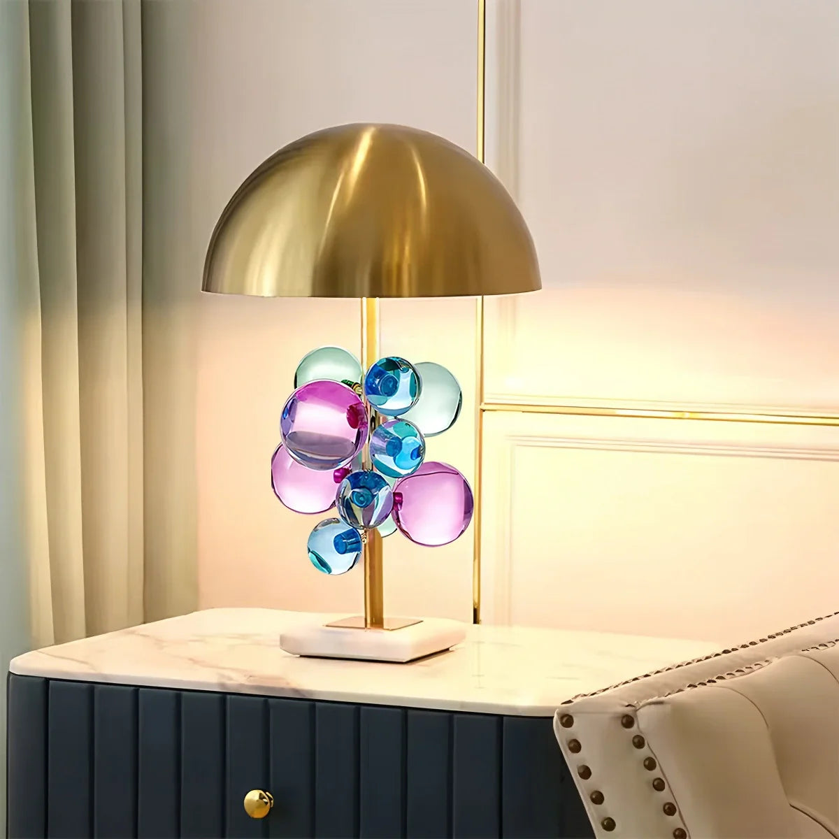 Feyran Bubble Dome Table Lamp for Bedside Table