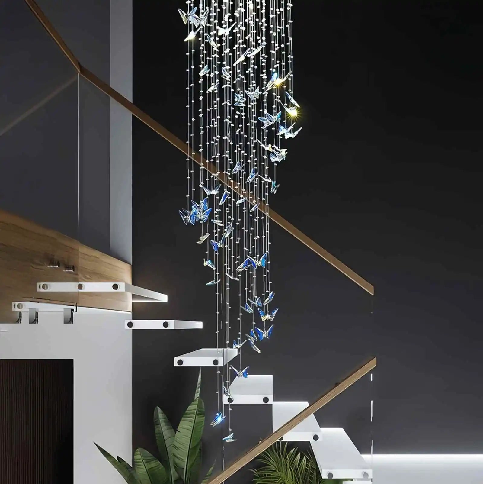Feyran Butterfly Chandelier Hanging Lights for Staircase