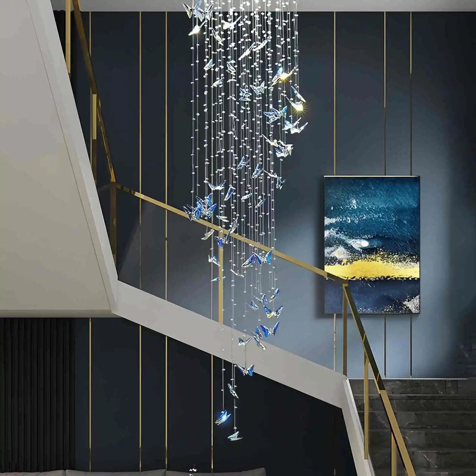 Feyran Butterfly Chandelier Hanging Lights for Staircase