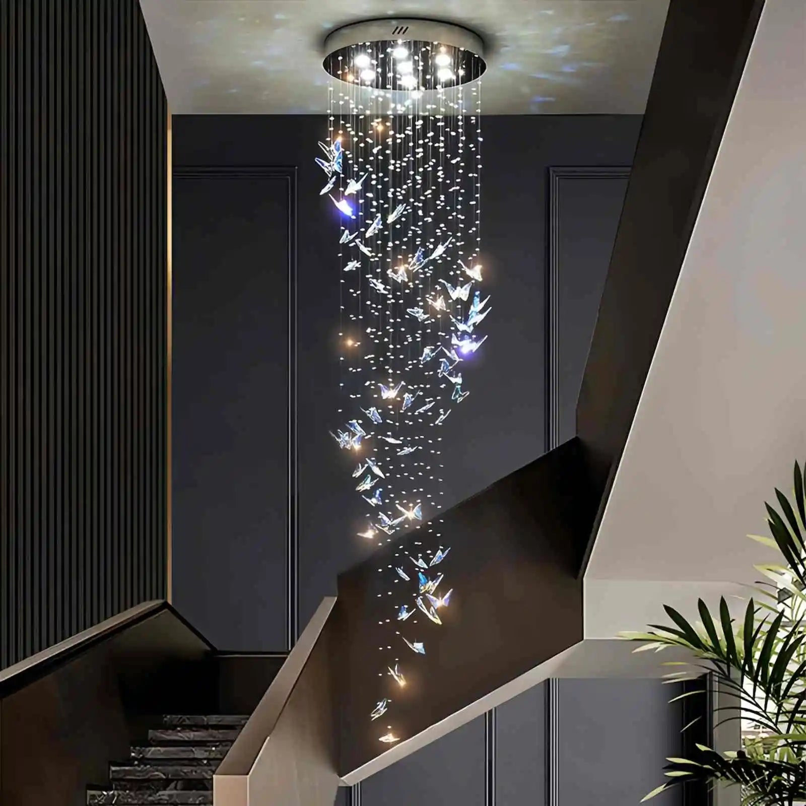 Feyran Butterfly Chandelier Hanging Lights for Staircase