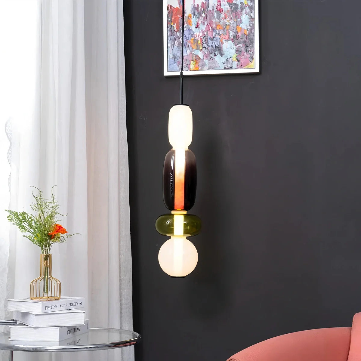 Feyran Candied Glass Pendant Light for Bedroom