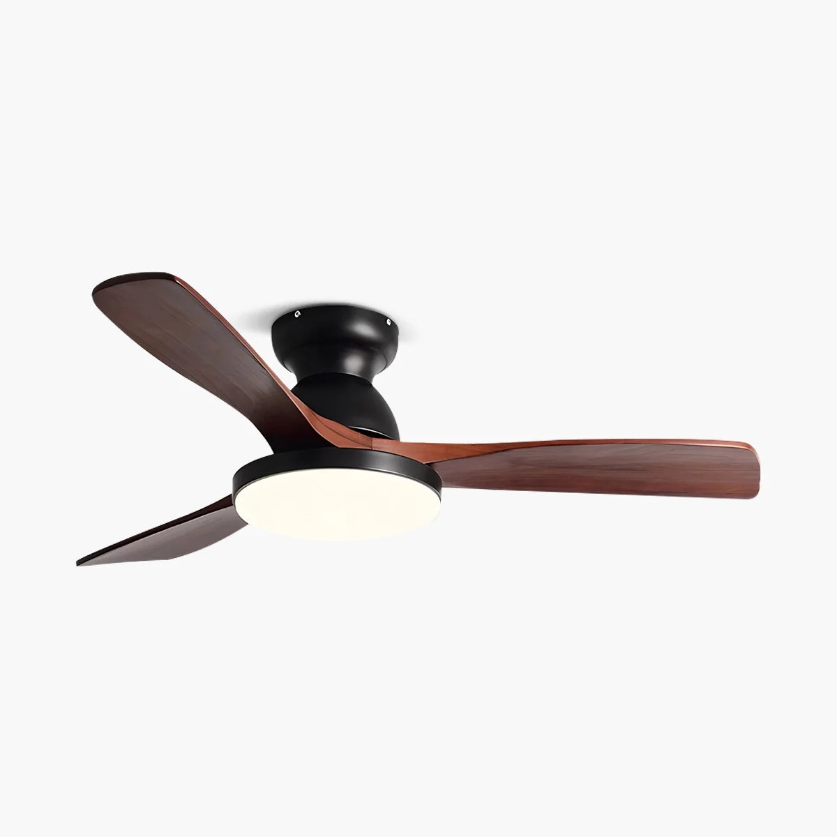 Feyran Vintage 3-leaf Solid Wood Ceiling Fan Lamp