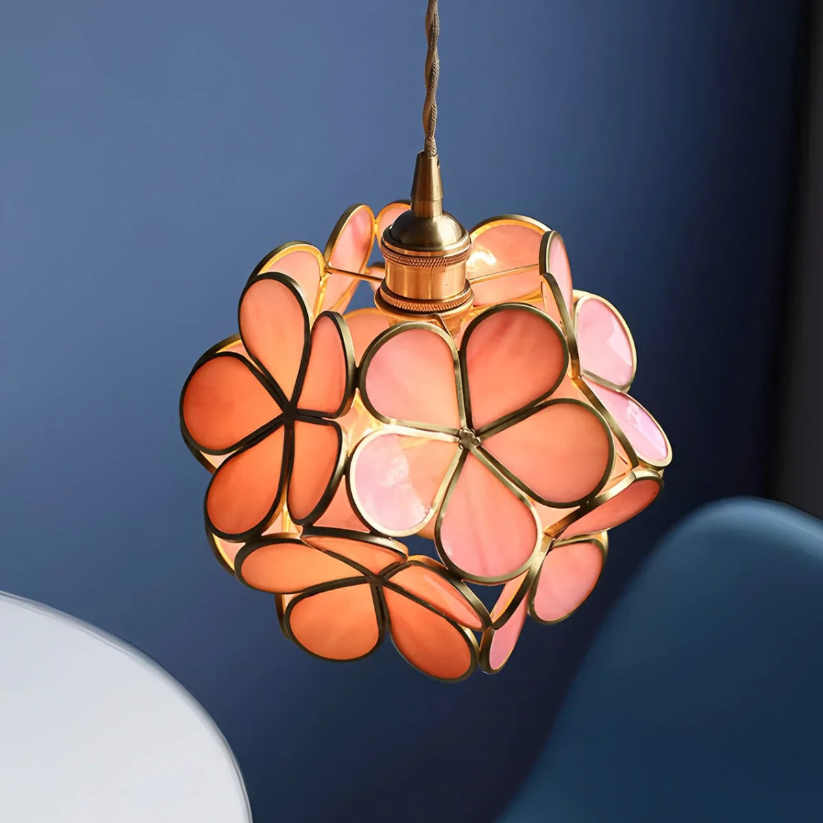 Feyran Cherry Blossom Stained Glass Pendant Light
