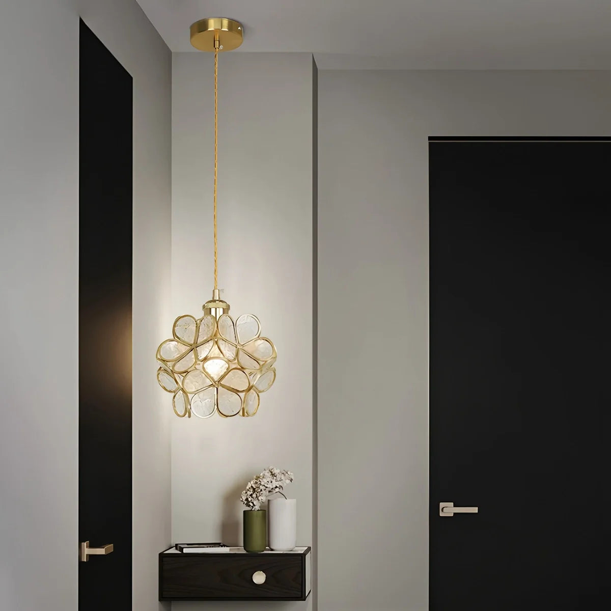Feyran Cherry Blossom Stained Glass Pendant Light