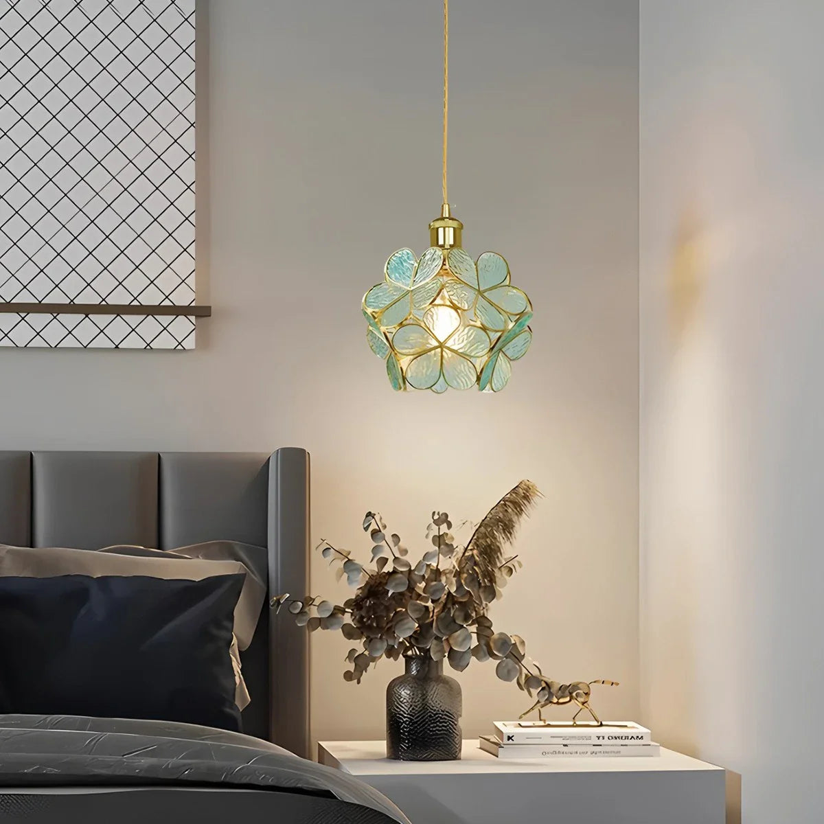 Feyran Cherry Blossom Stained Glass Pendant Light