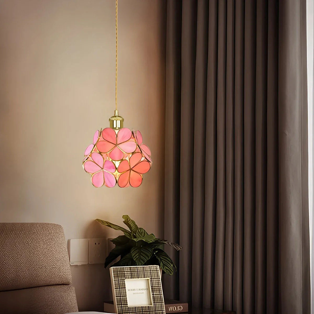 Feyran Cherry Blossom Stained Glass Pendant Light