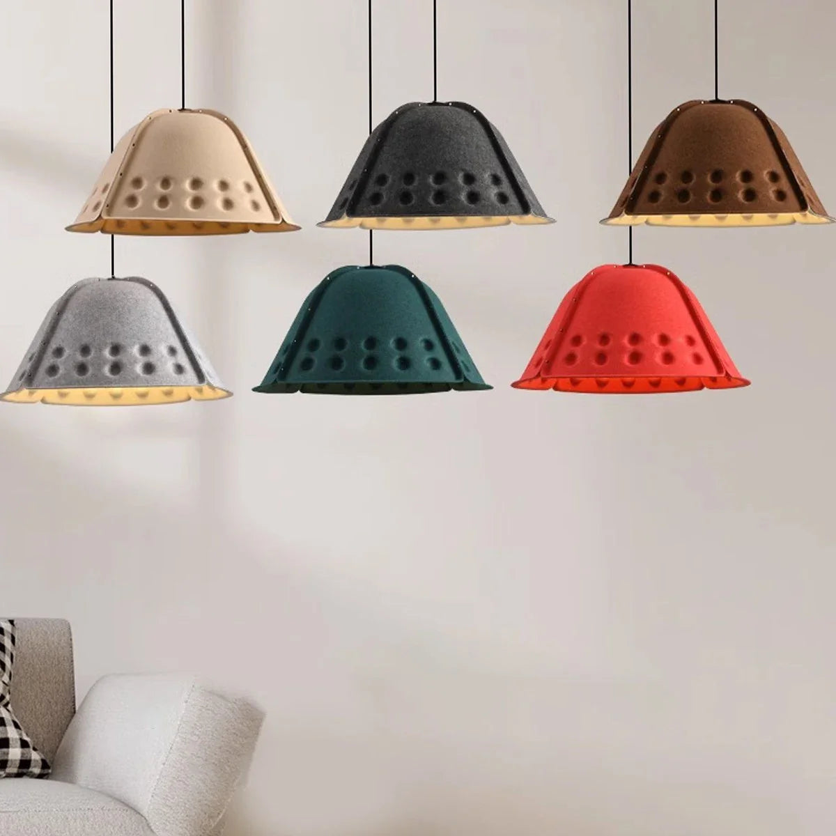 Feyran Clock Shaped Hot Pressed Acoustic Pendant Light