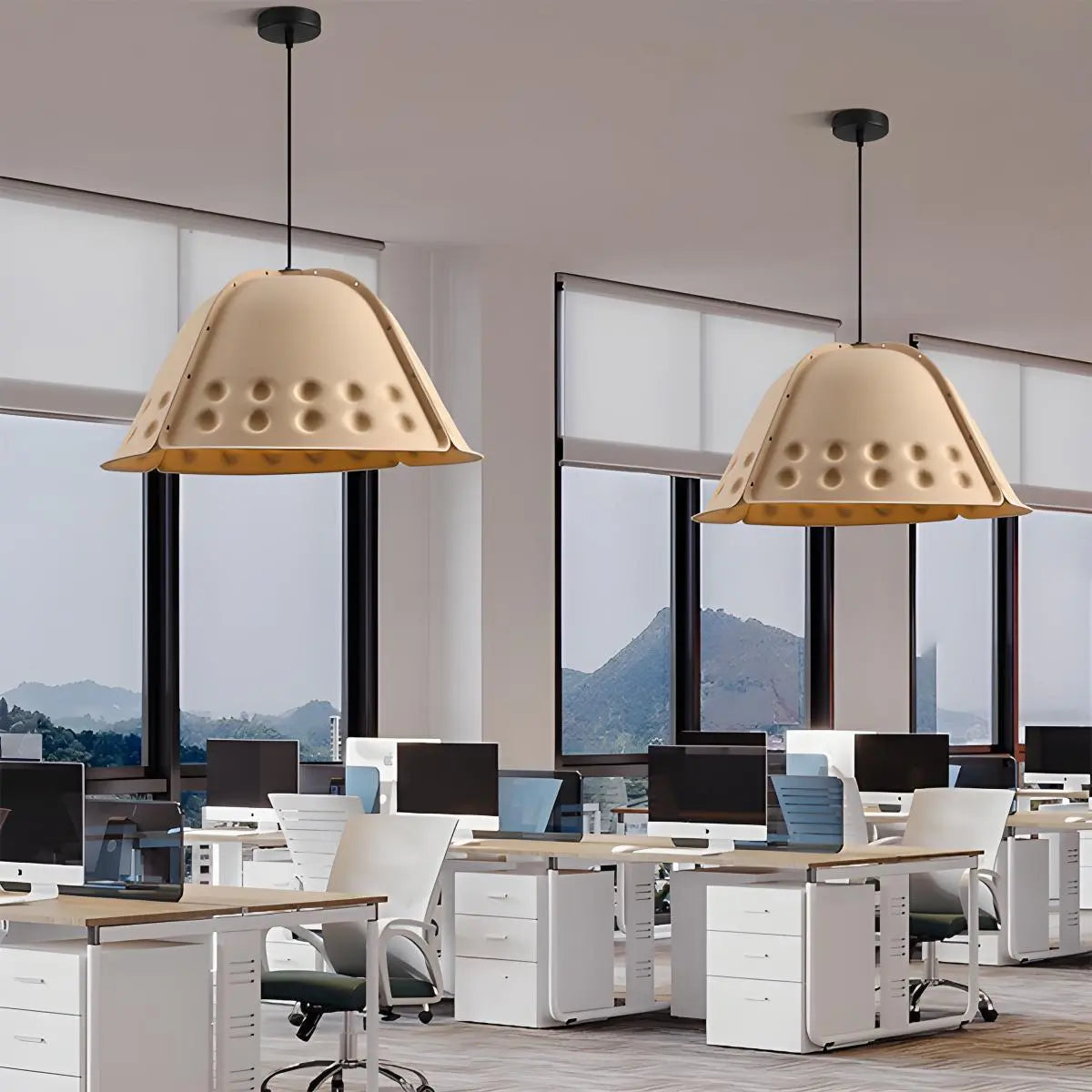 Feyran Clock Shaped Hot Pressed Acoustic Pendant Light