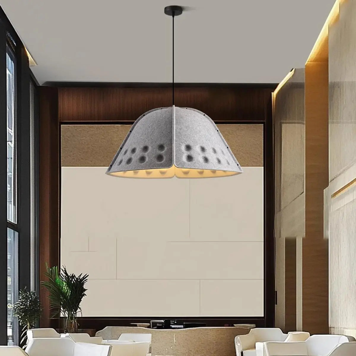 Feyran Clock Shaped Hot Pressed Acoustic Pendant Light