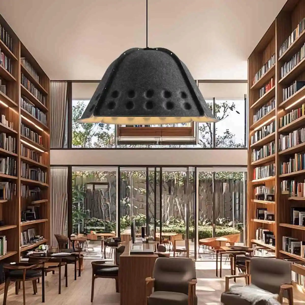 Feyran Clock Shaped Hot Pressed Acoustic Pendant Light