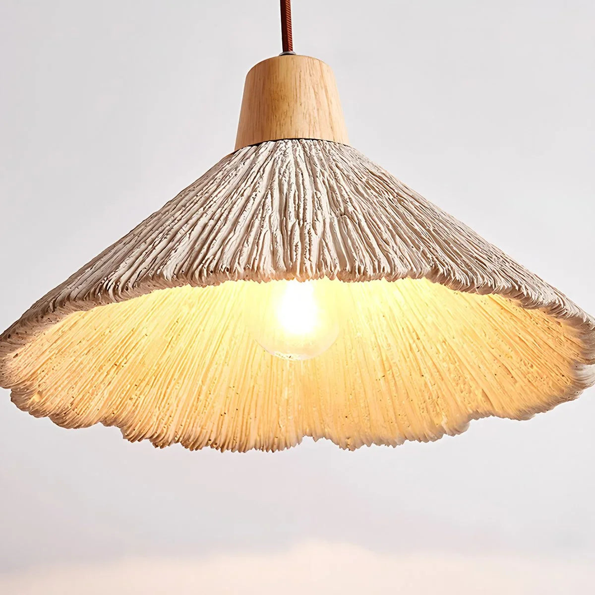 Feyran Concrete Pleated Pendant Lamp for Bedroom