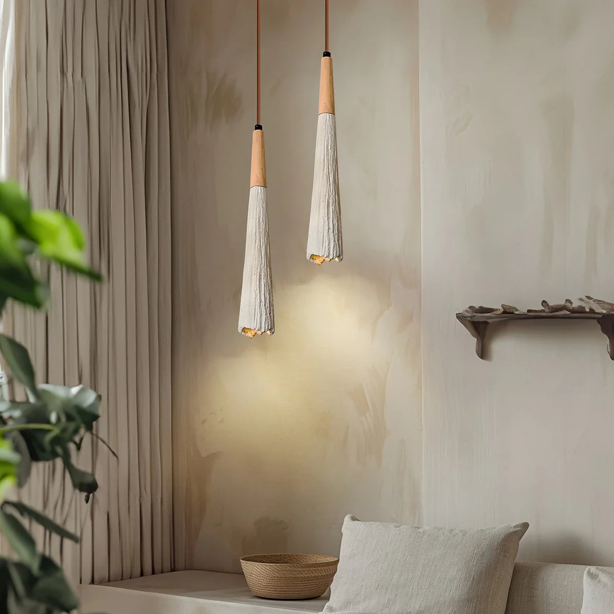 Feyran Concrete Pleated Pendant Lamp for Bedroom