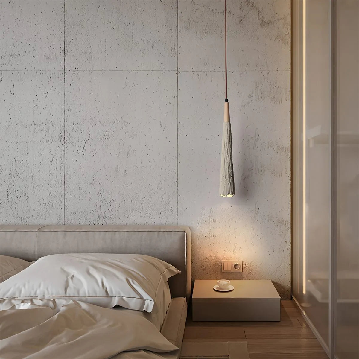Feyran Concrete Pleated Pendant Lamp for Bedroom