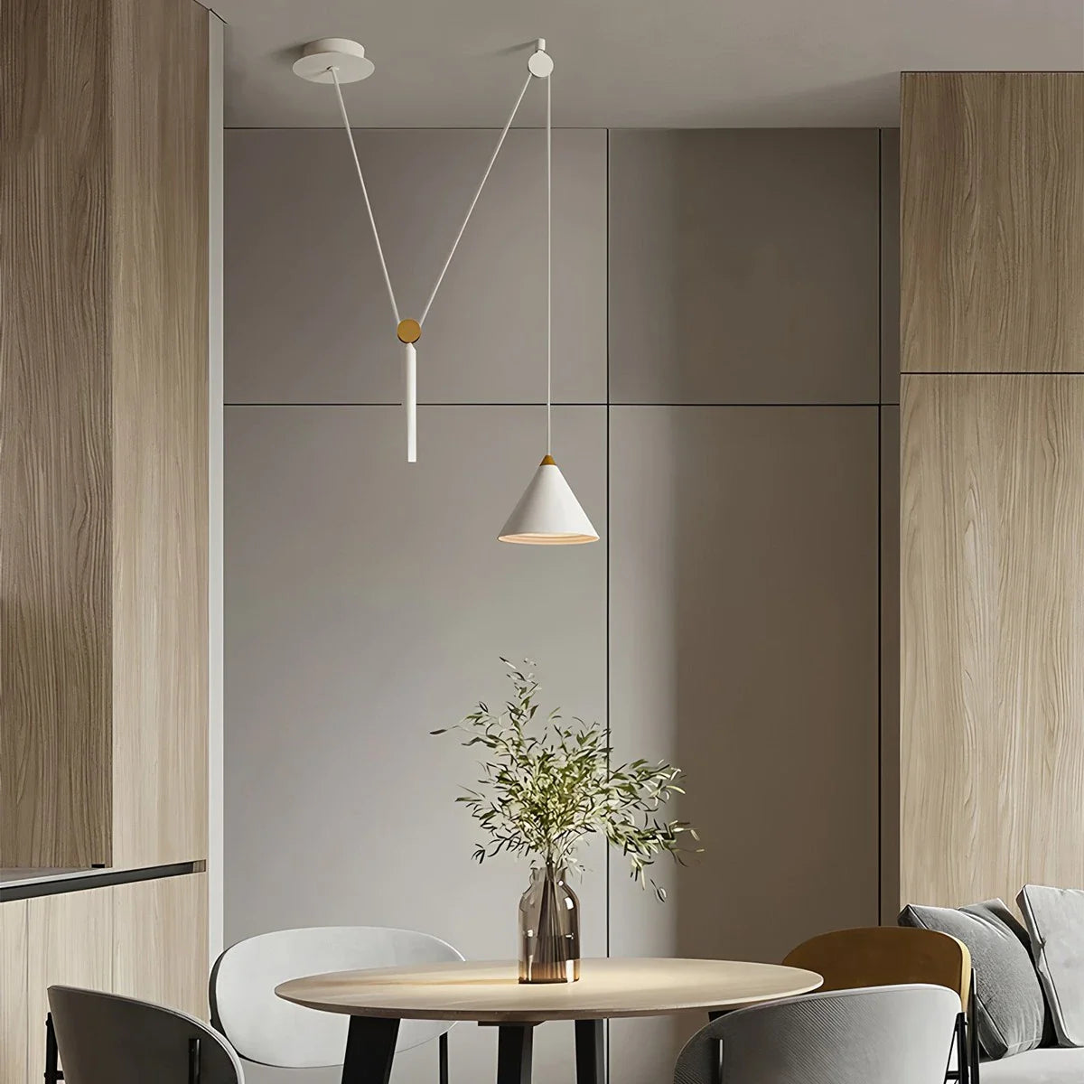 Feyran Cone Counterweight Pulley Swag Pendant Lamp