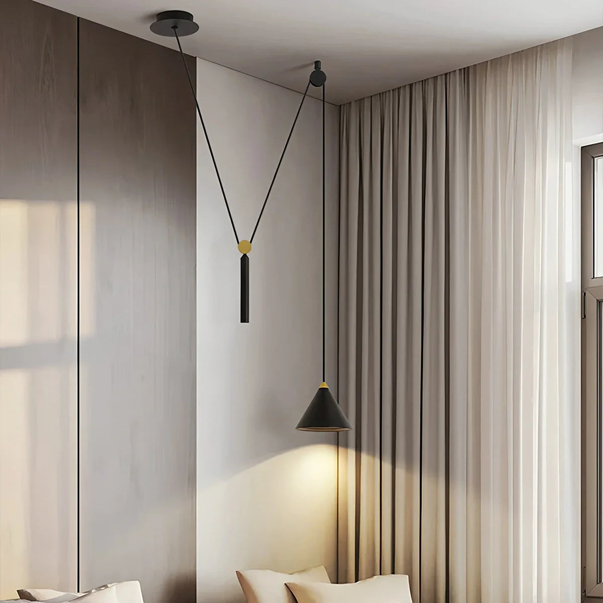 Feyran Cone Counterweight Pulley Swag Pendant Lamp