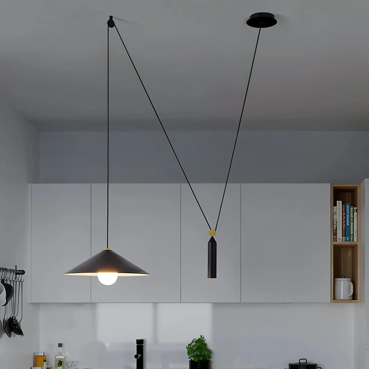Feyran Cone Counterweight Pulley Swag Pendant Lamp