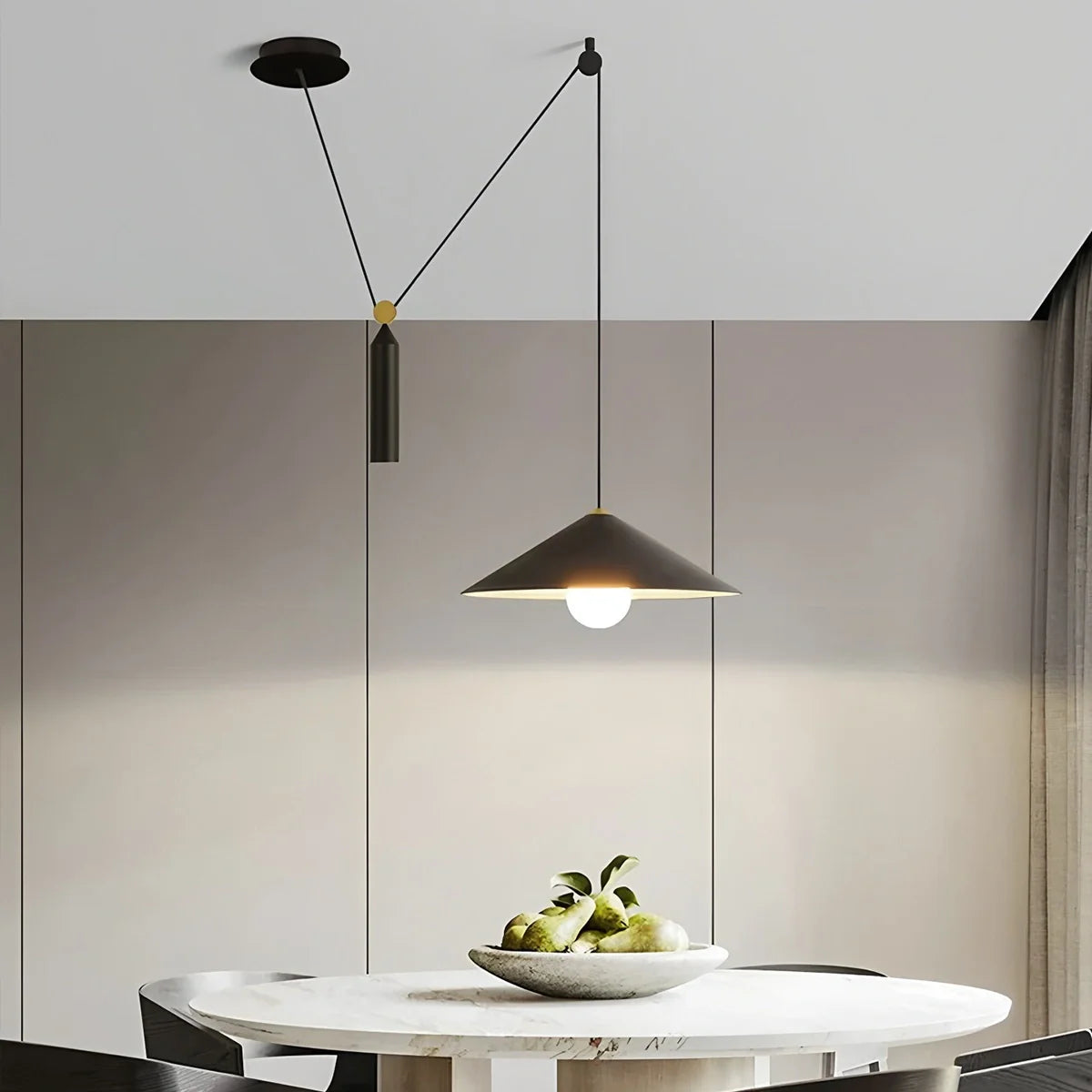 Feyran Cone Counterweight Pulley Swag Pendant Lamp