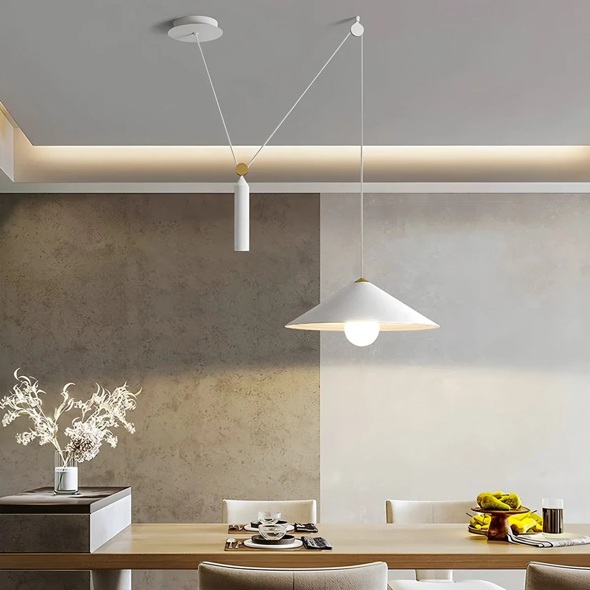 Feyran Cone Counterweight Pulley Swag Pendant Lamp