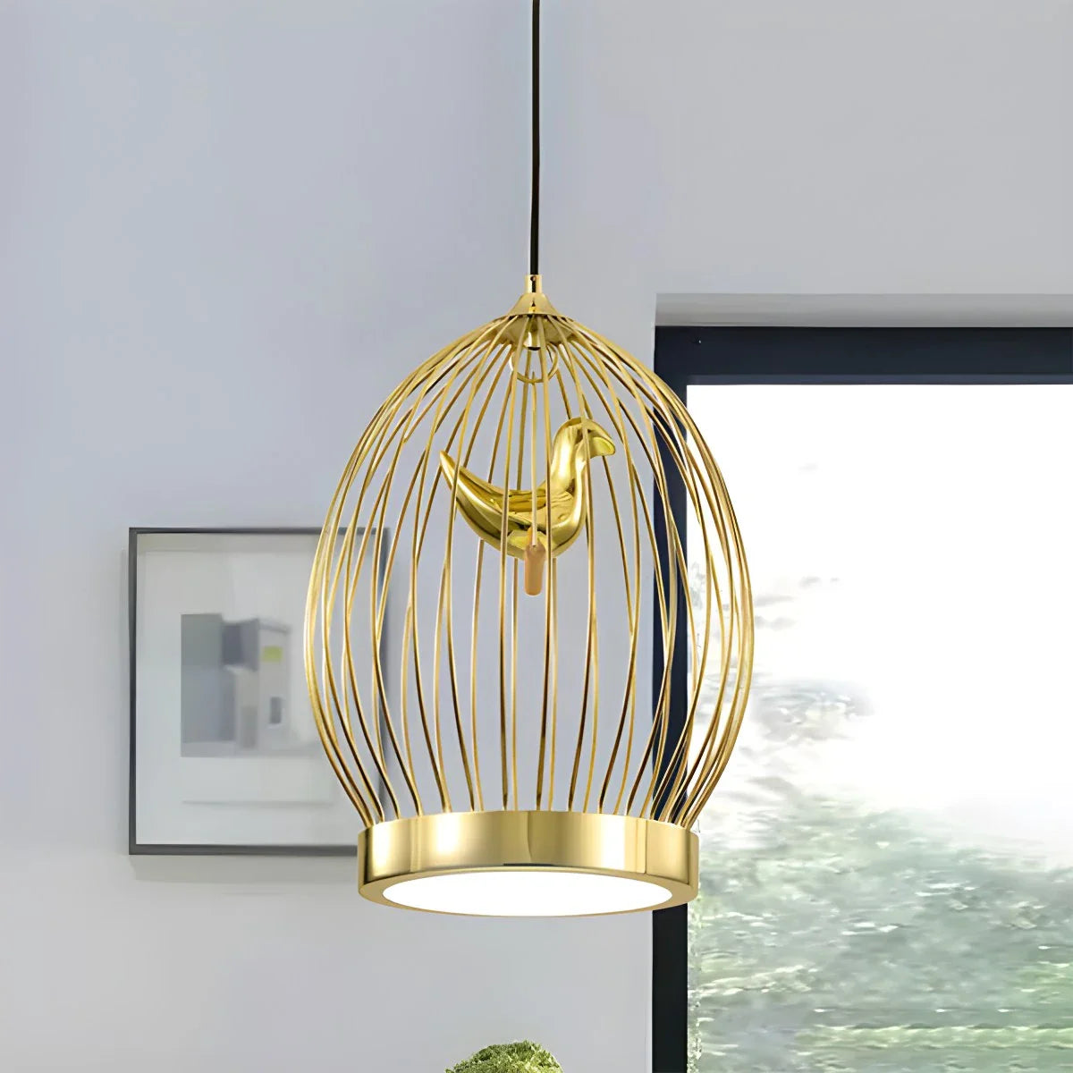 Feyran Creative Birdcage Pendant Light for Living Room