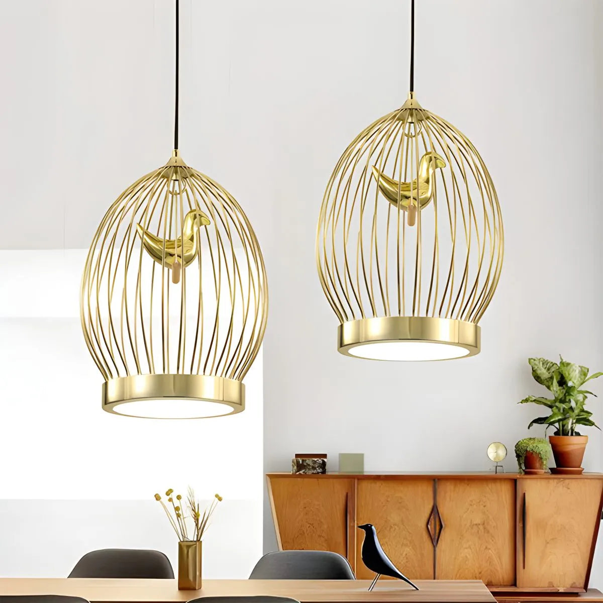 Feyran Creative Birdcage Pendant Light for Living Room