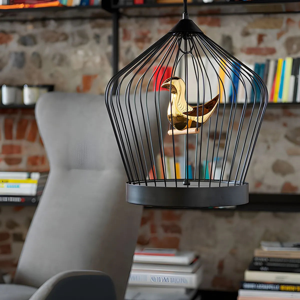 Feyran Creative Birdcage Pendant Light for Living Room