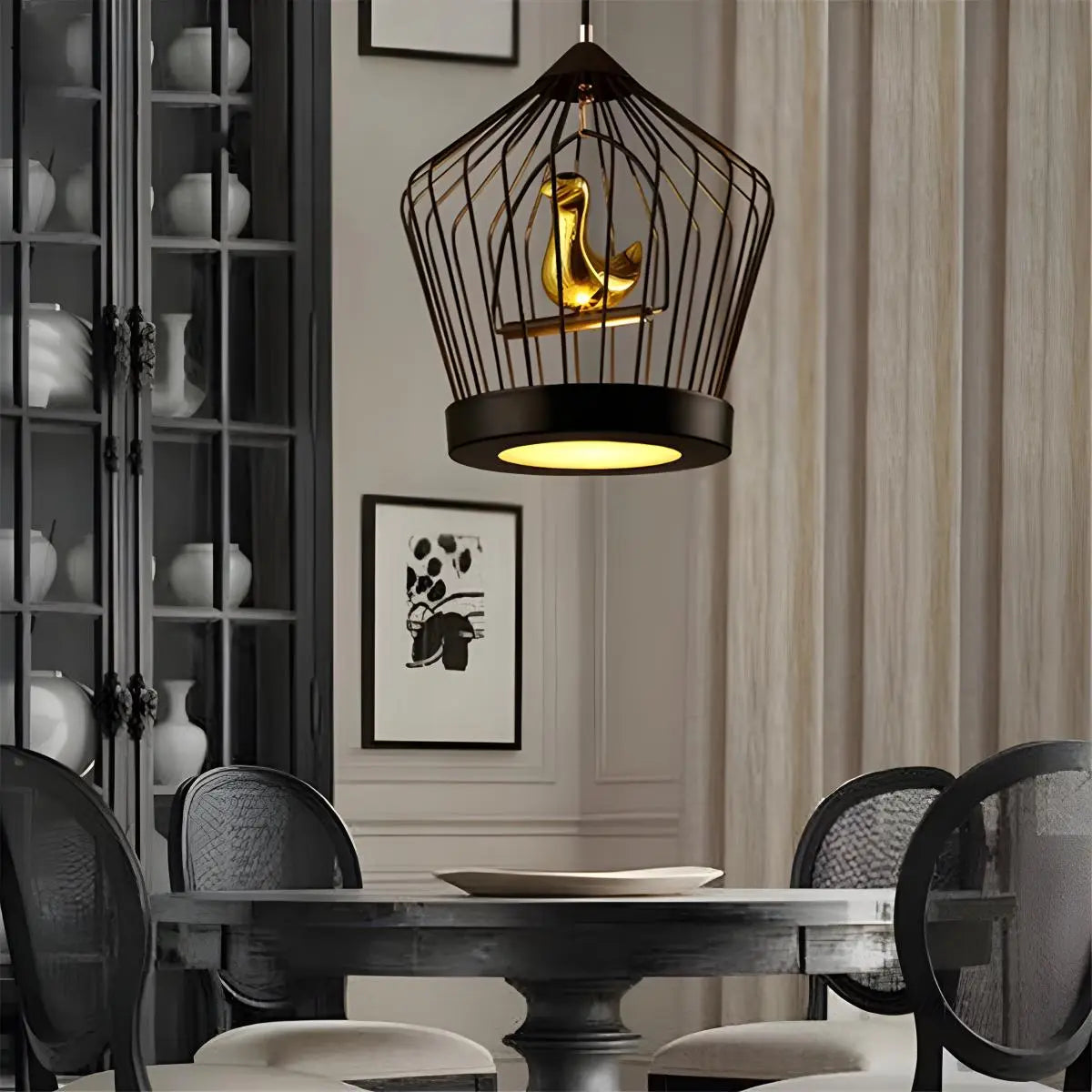 Feyran Creative Birdcage Pendant Light for Living Room