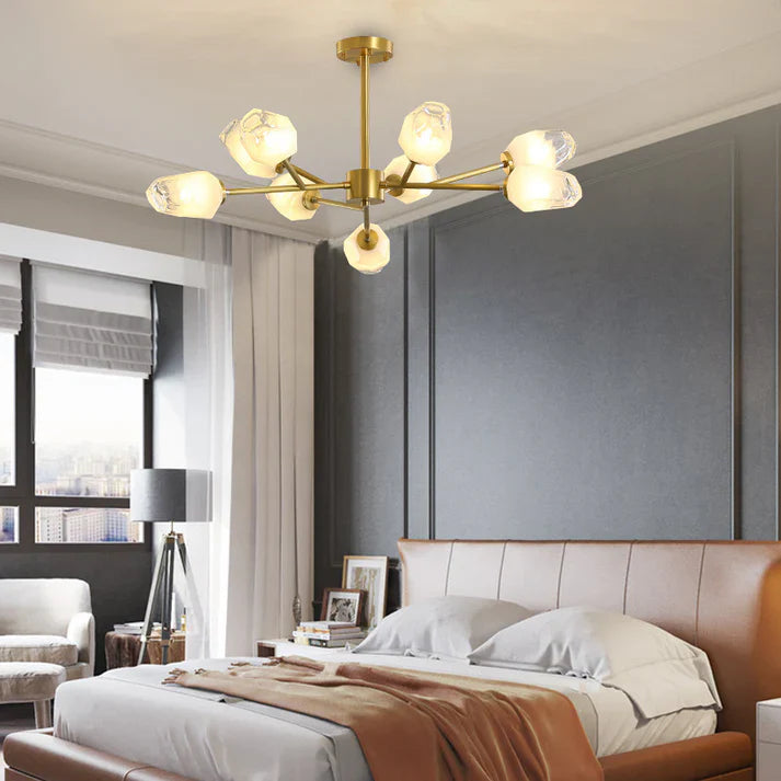 Feyran Crystal Bud Copper Chandelier for Living Room
