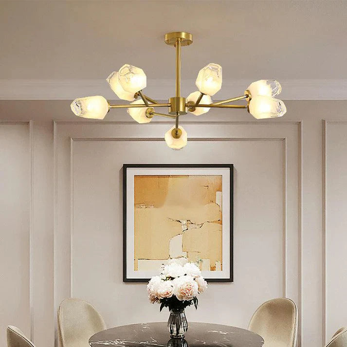 Feyran Crystal Bud Copper Chandelier for Living Room