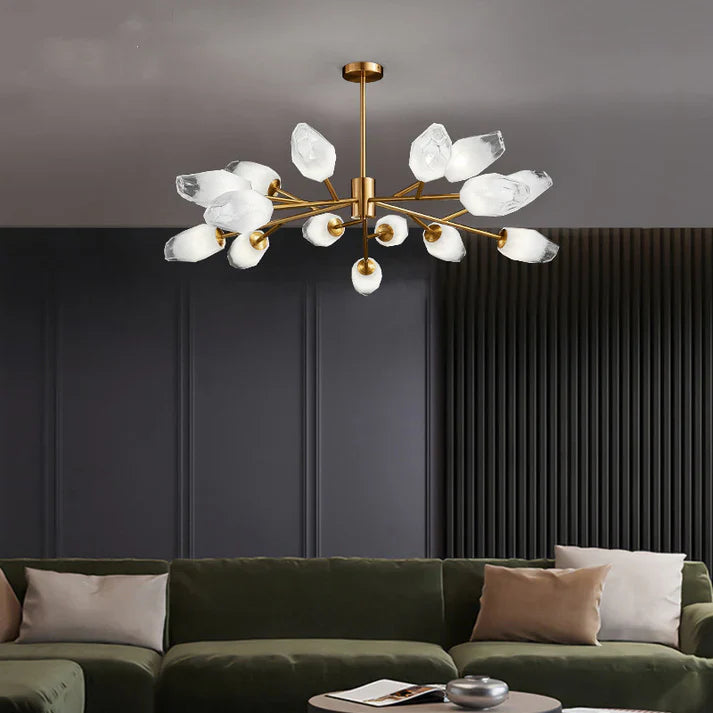 Feyran Crystal Bud Copper Chandelier for Living Room