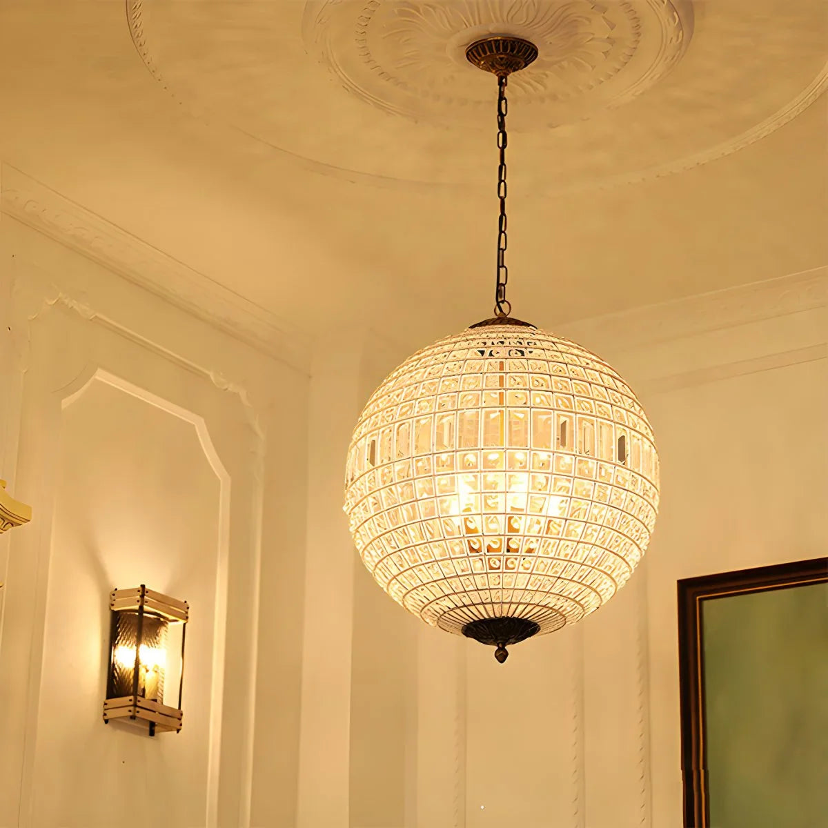 Feyran Crystal Sphere Pendant Light for Dining & Living Rooms