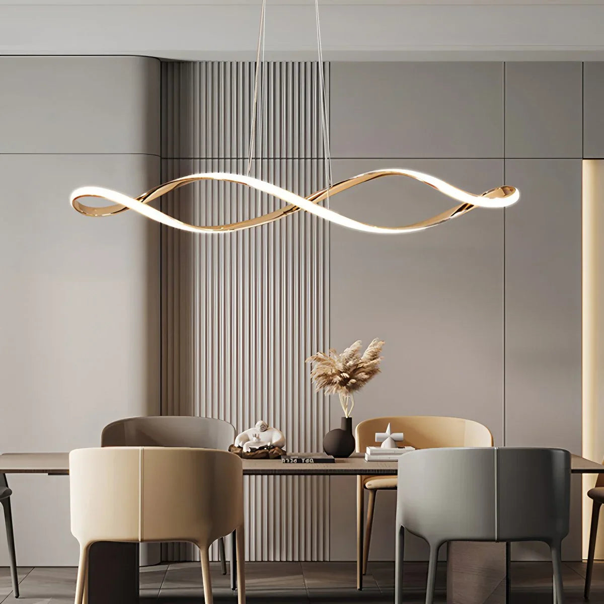 Feyran Linear Twist Pendant Light for Dining Room