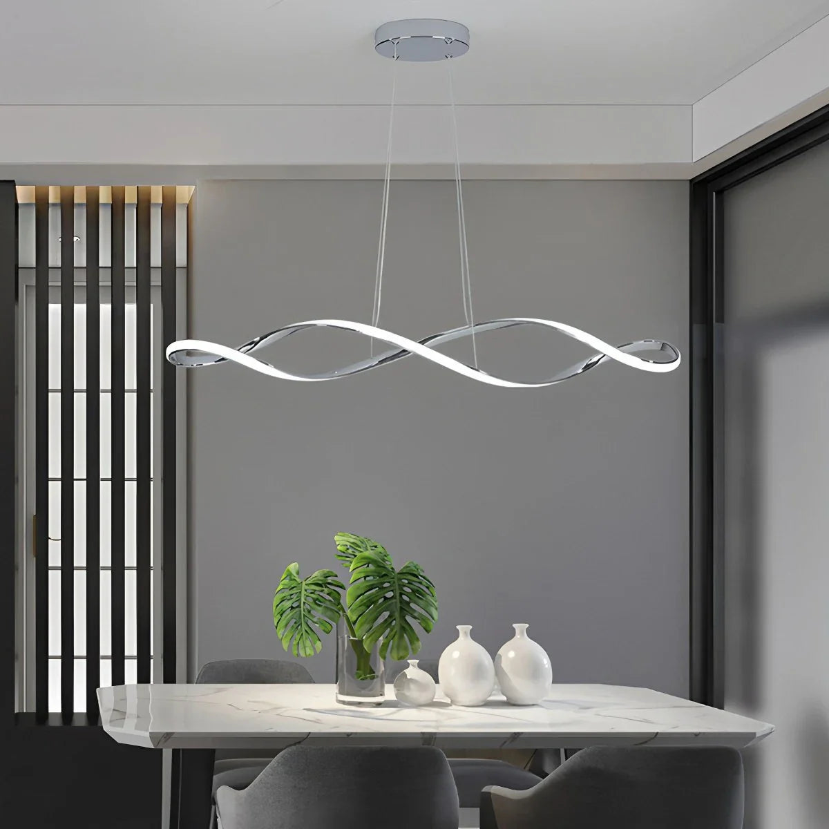 Feyran Linear Twist Pendant Light for Dining Room
