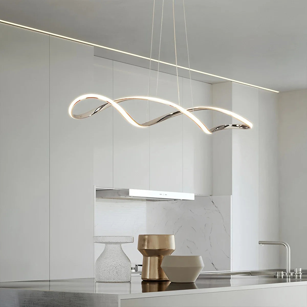 Feyran Linear Twist Pendant Light for Dining Room