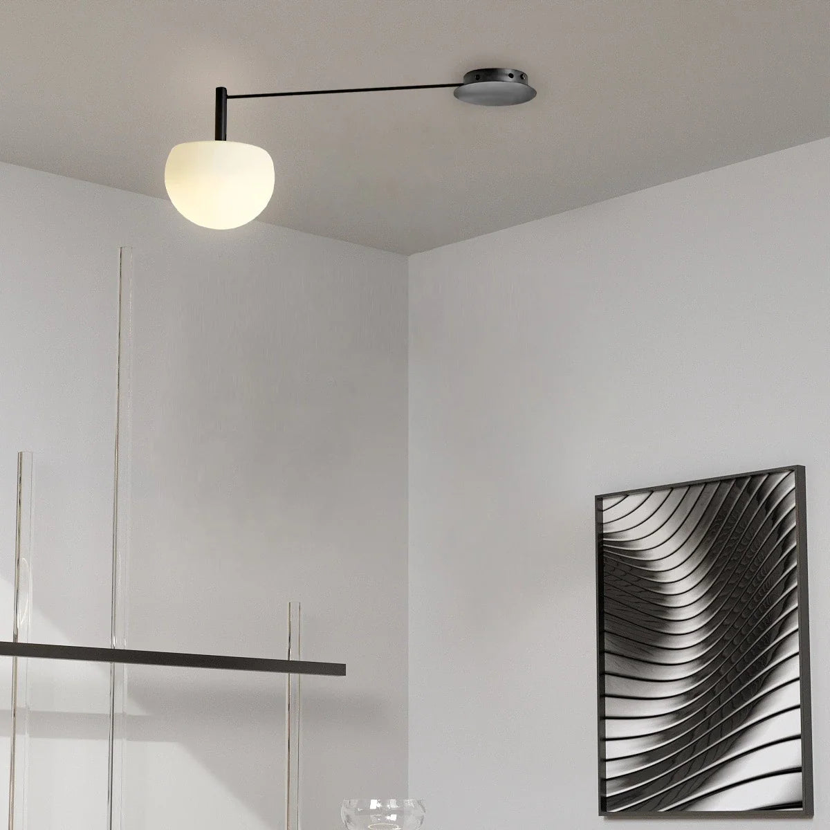 Feyran Custom Frosted Glass Globe Ceiling Light