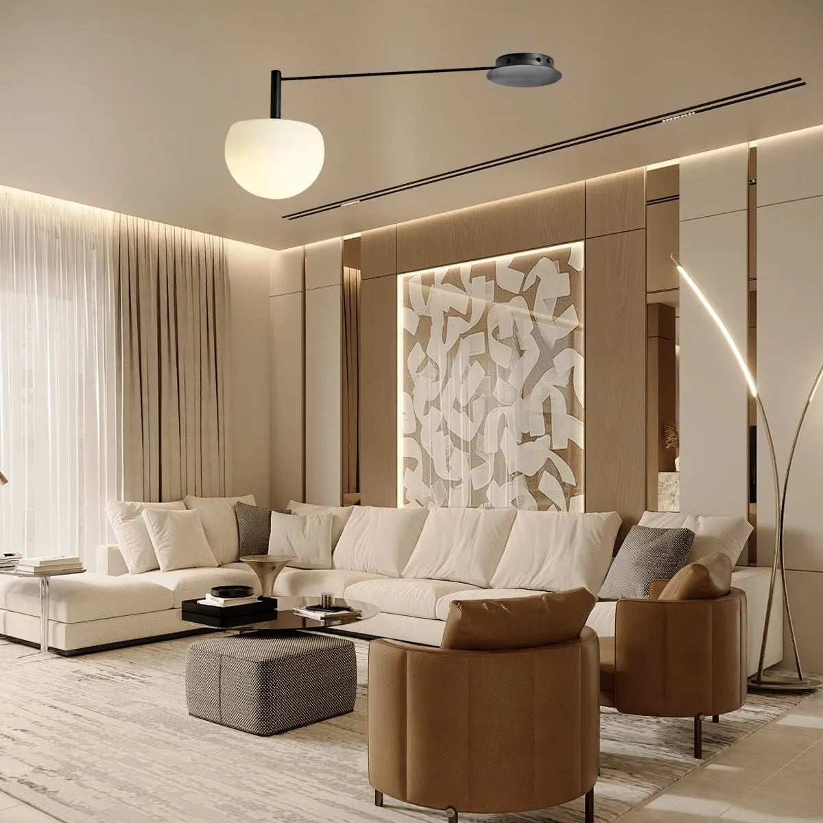 Feyran Custom Frosted Glass Globe Ceiling Light