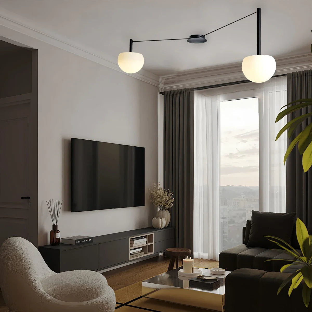 Feyran Custom Frosted Glass Globe Ceiling Light