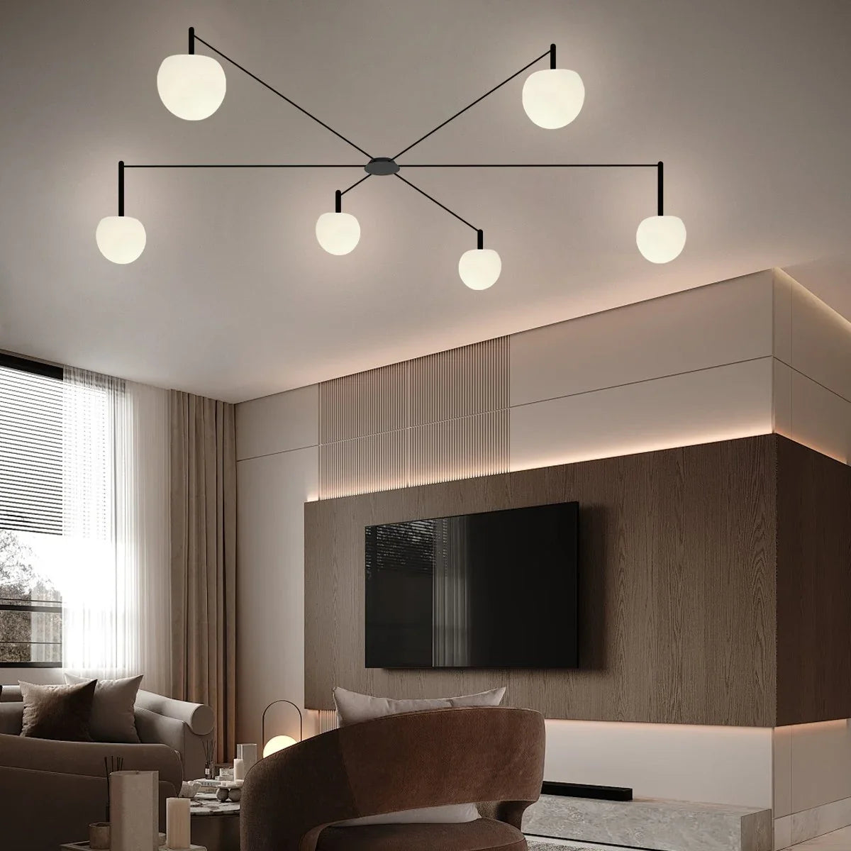 Feyran Custom Frosted Glass Globe Ceiling Light