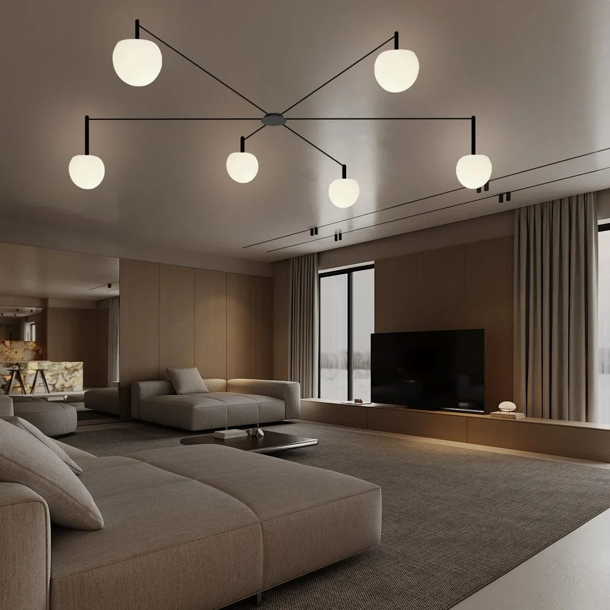 Feyran Custom Frosted Glass Globe Ceiling Light