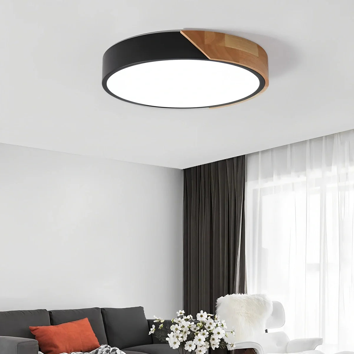Feyran Minimalist Wood Ceiling Light for Bedroom