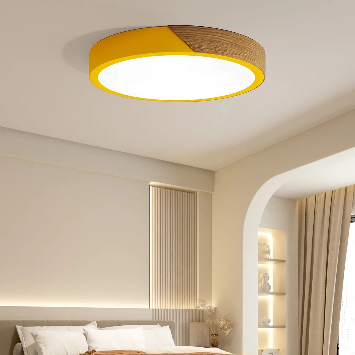 Feyran Minimalist Wood Ceiling Light for Bedroom