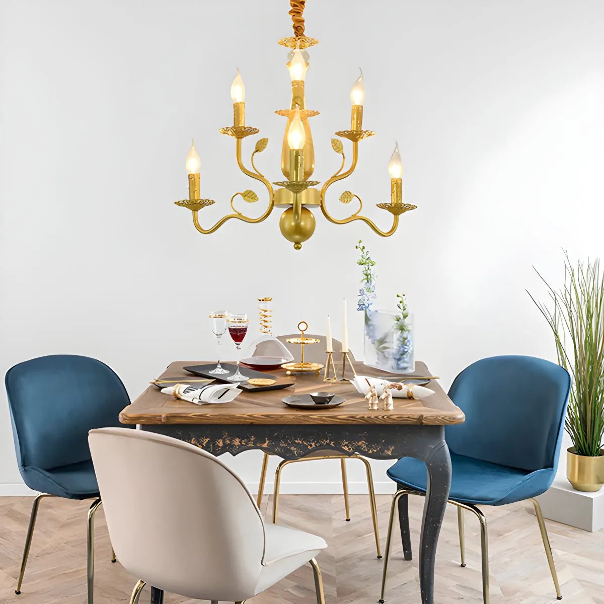 Feyran Double Layered Candle Chandelier for Dining Room