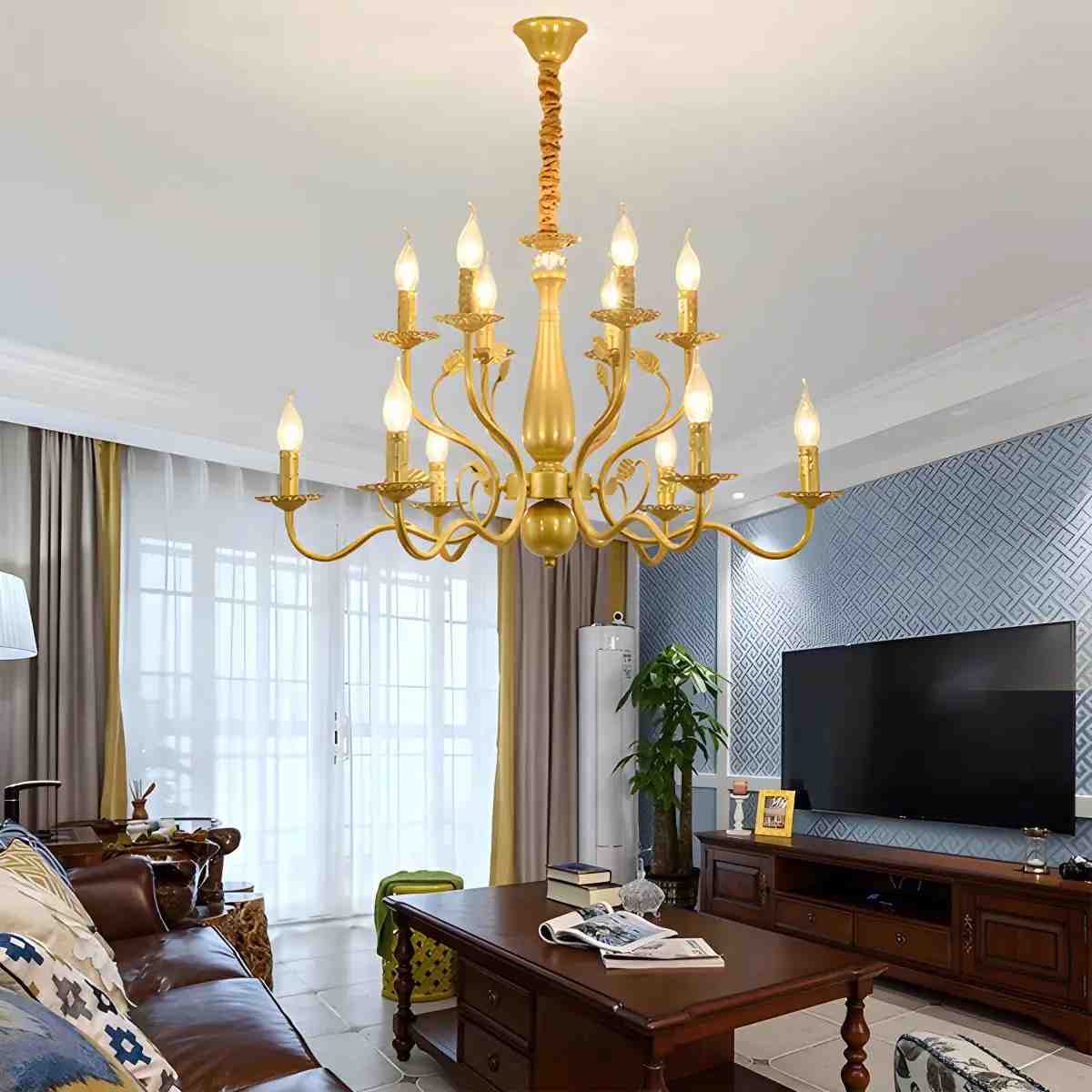 Feyran Double Layered Candle Chandelier for Dining Room