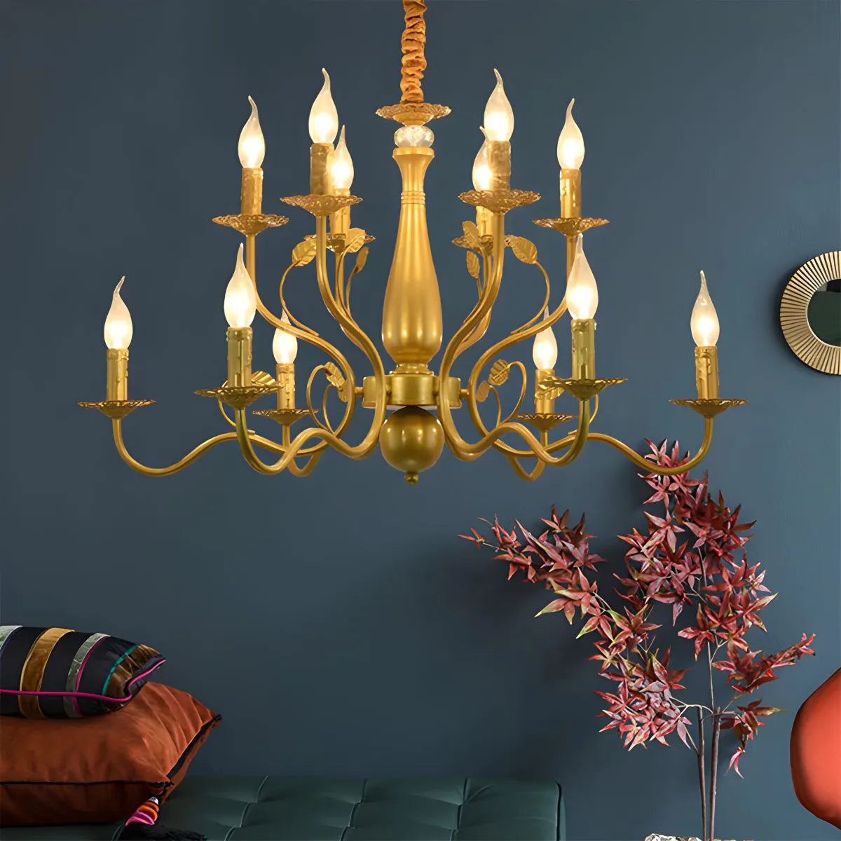 Feyran Double Layered Candle Chandelier for Dining Room