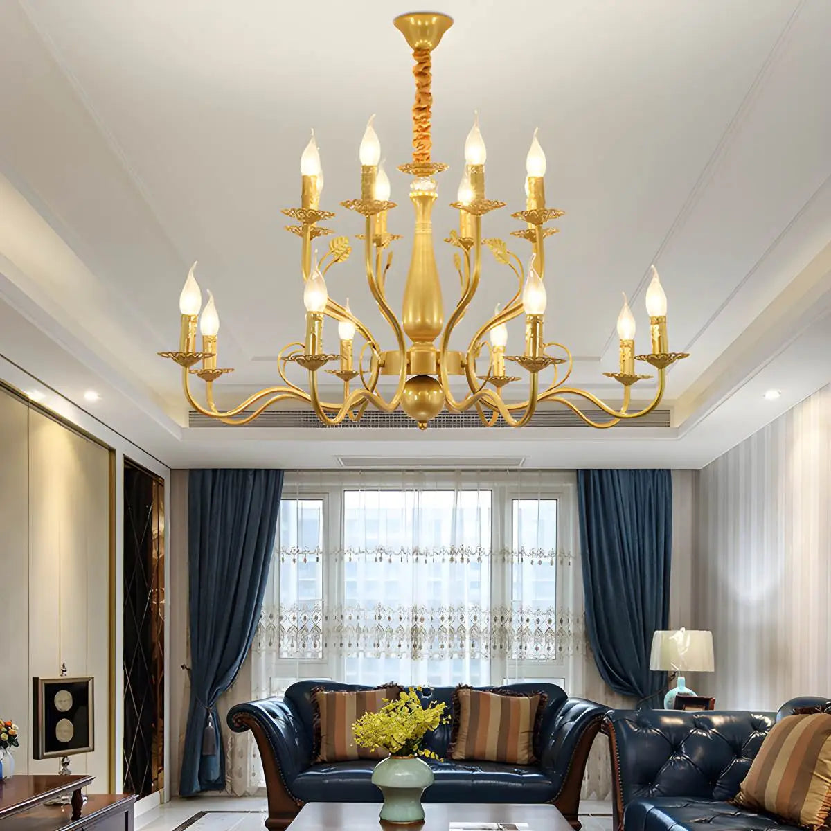 Feyran Double Layered Candle Chandelier for Dining Room