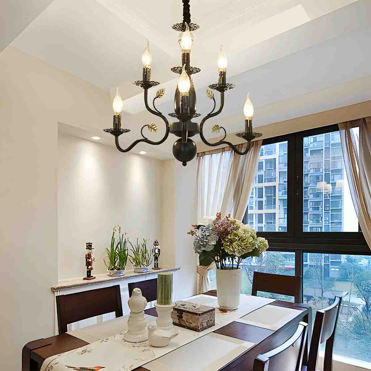 Feyran Double Layered Candle Chandelier for Dining Room