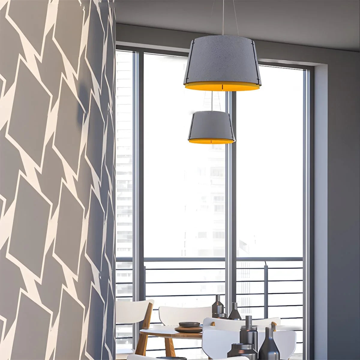 Feyran Double Layer Circular Acoustic Pendant Light for Office
