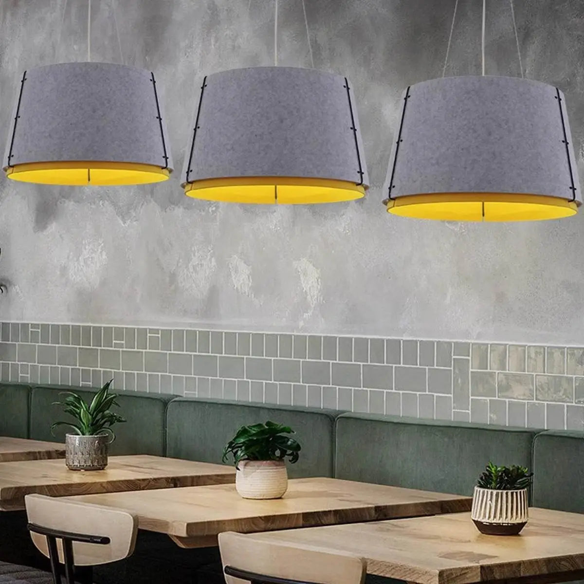 Feyran Double Layer Circular Acoustic Pendant Light for Office