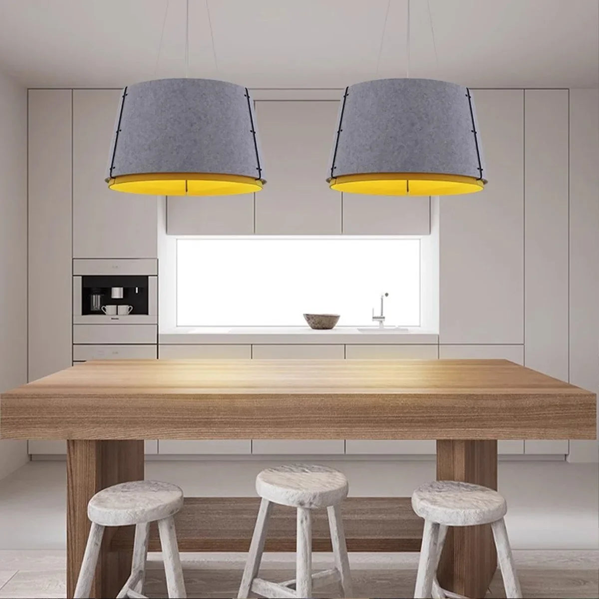 Feyran Double Layer Circular Acoustic Pendant Light for Office