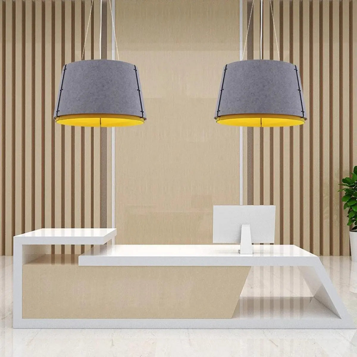 Feyran Double Layer Circular Acoustic Pendant Light for Office