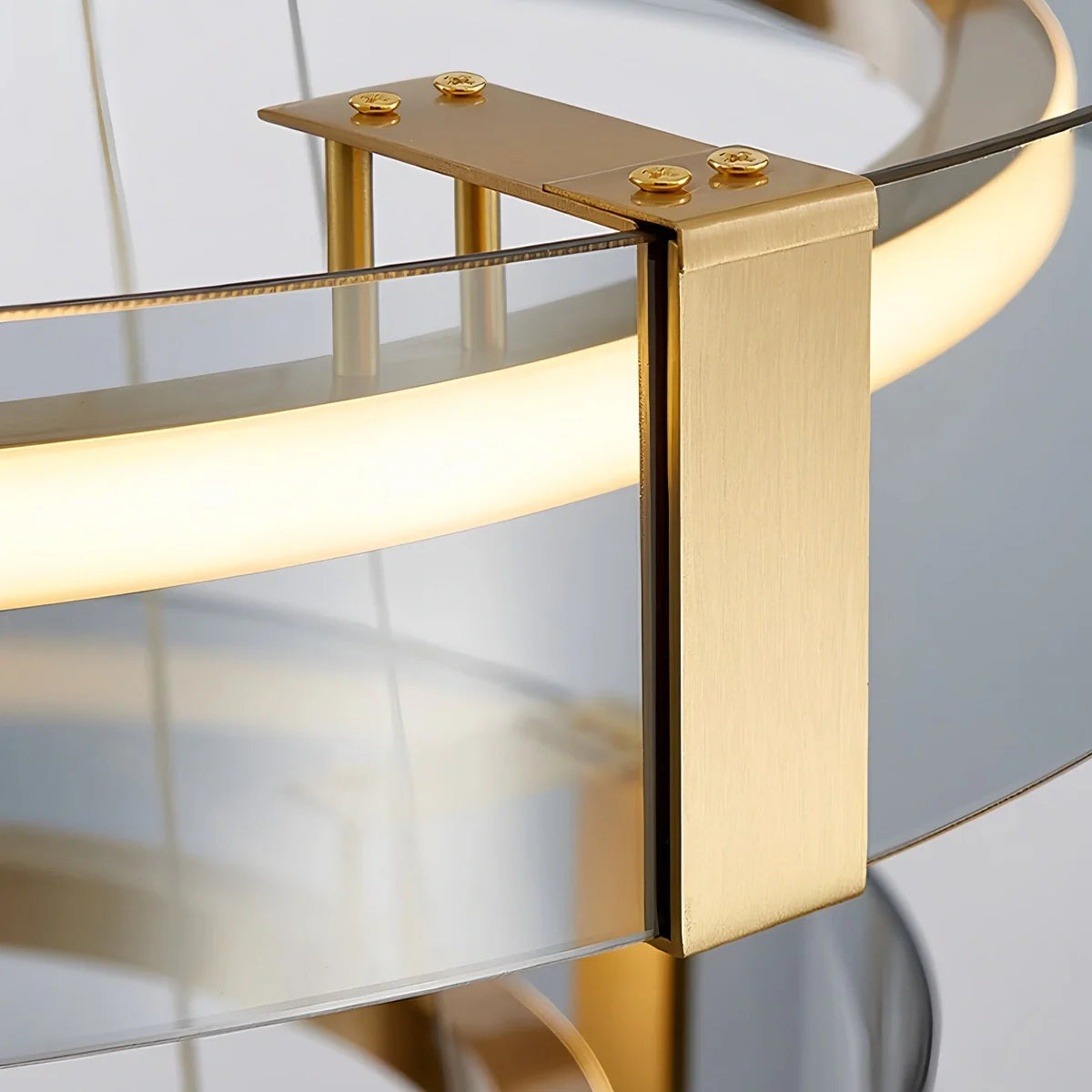 Feyran Enamel Round Brass Chandelier for Dining Area